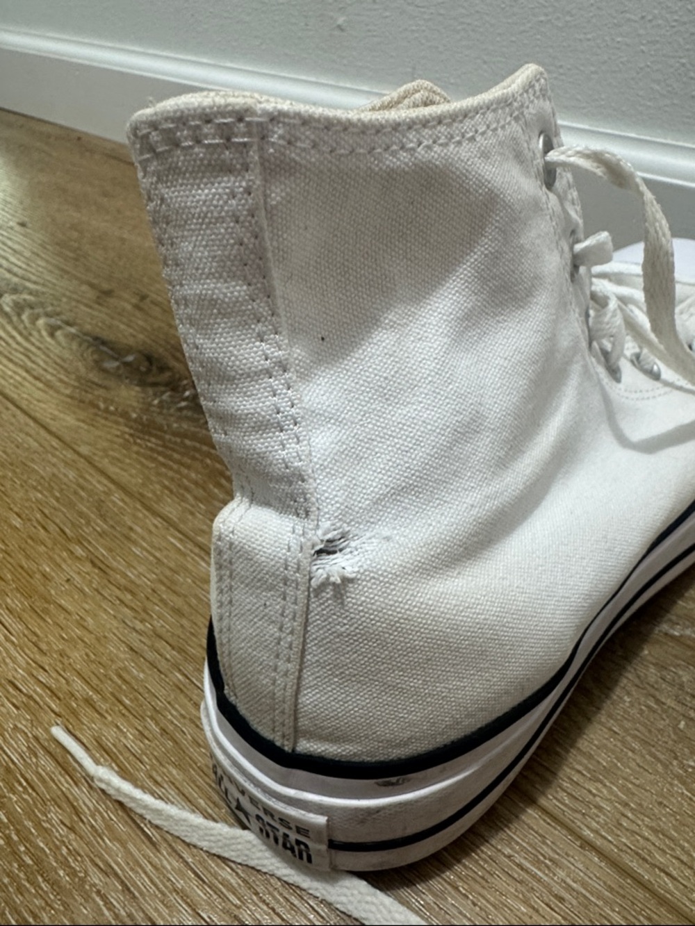 Converse White High Top Canvas Sneakers - Picture 6 of 7